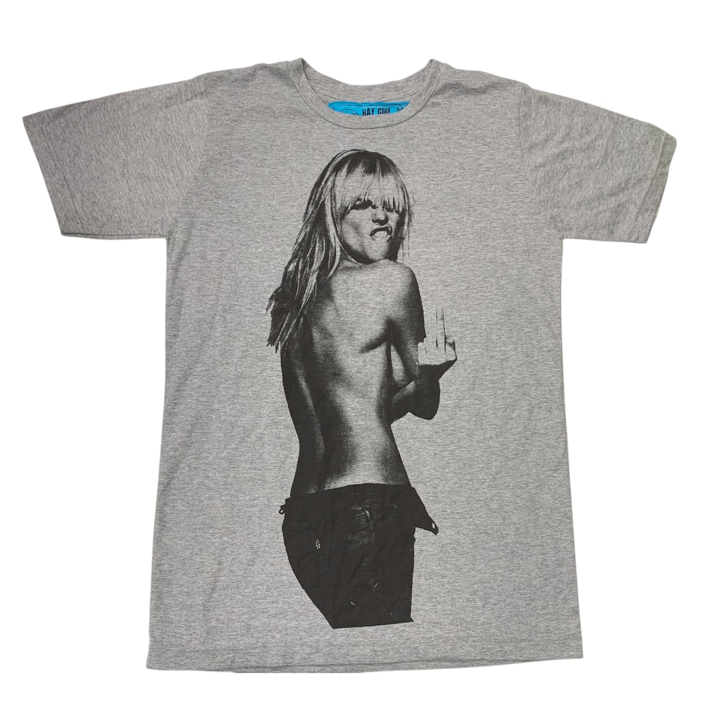 Heidi Klum Middle Finger T-shirt Grey