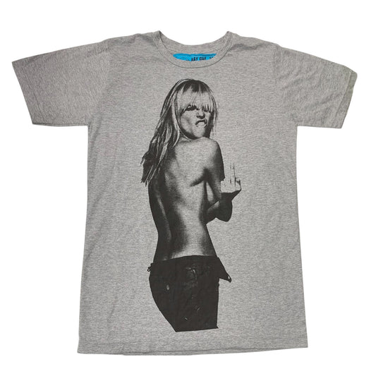 Heidi Klum Middle Finger T-shirt Grey