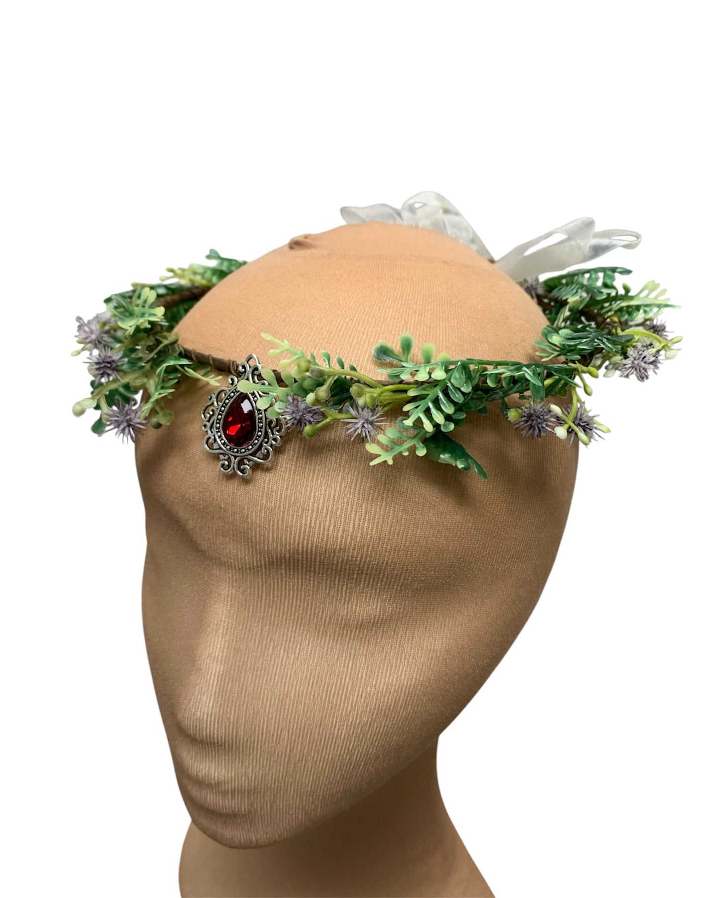 Floral Circlet with Red Gem