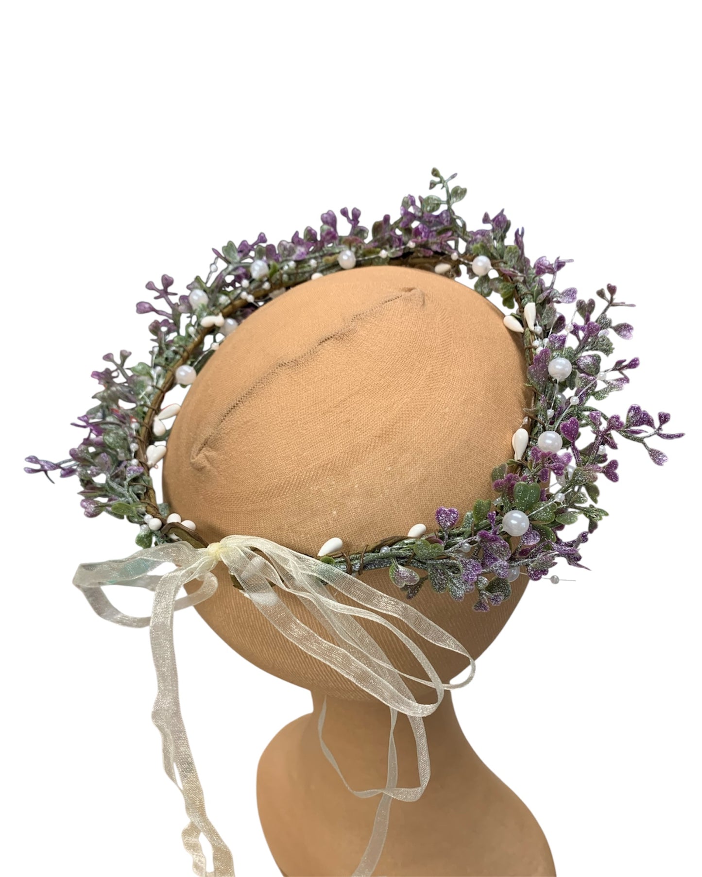 Purple Floral Circlet with Clear Gem