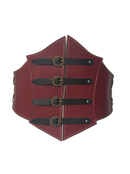 Crimson Red Buckled Corset Belt