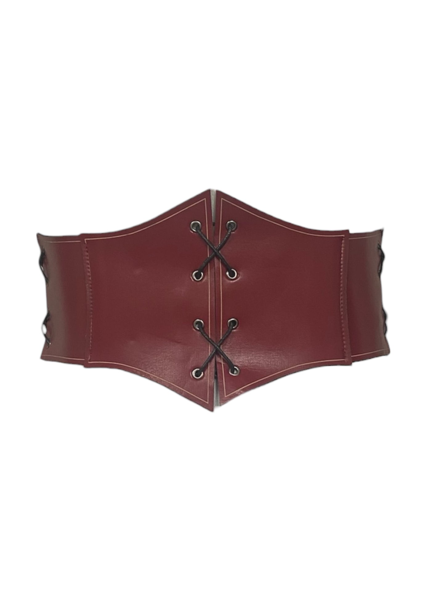 Crimson Red Buckled Corset Belt