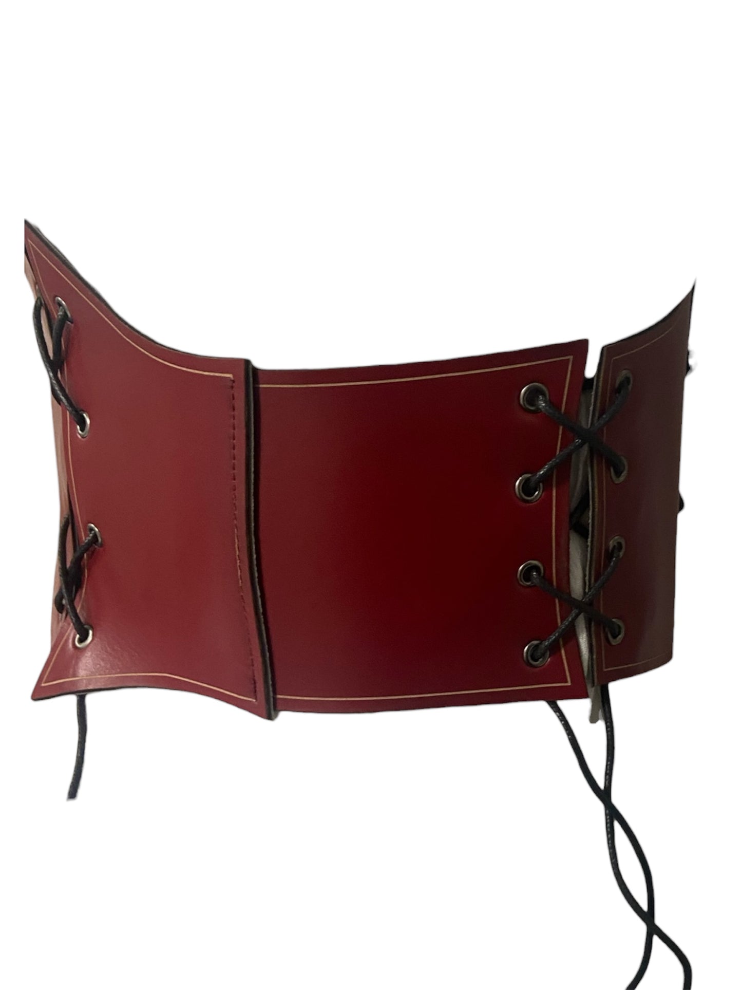 Crimson Red Buckled Corset Belt