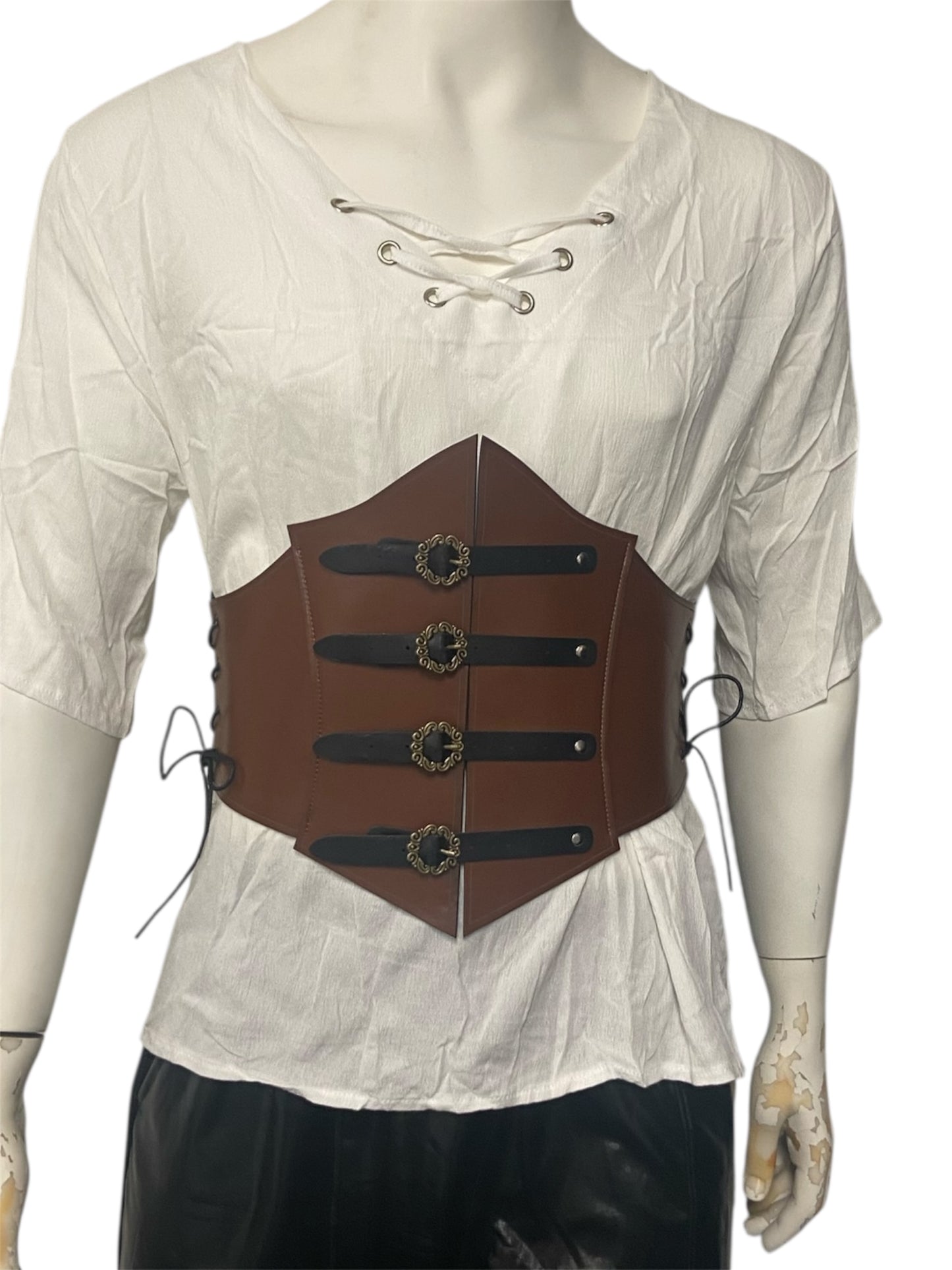 Brown Buckled Corset Belt