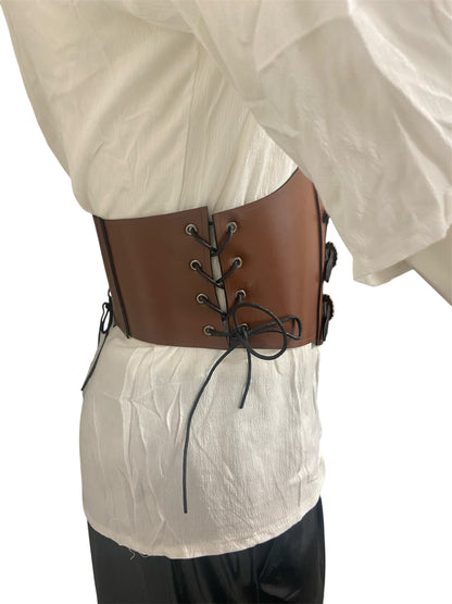 Brown Buckled Corset Belt