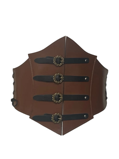 Brown Buckled Corset Belt