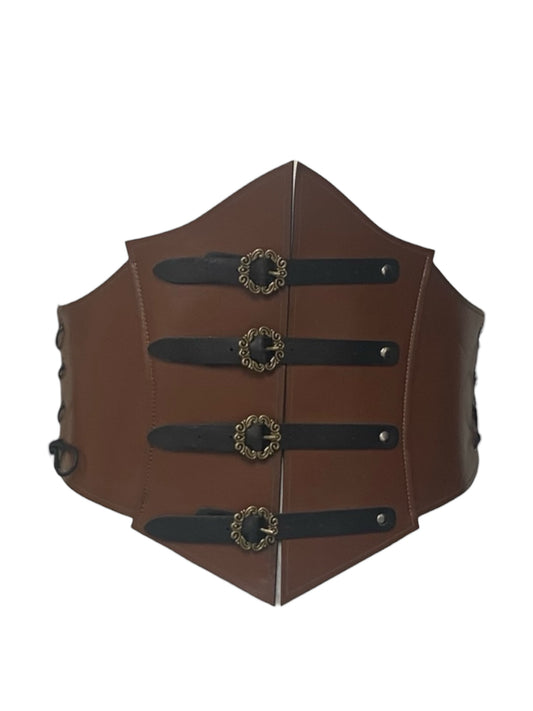 Brown Buckled Corset Belt