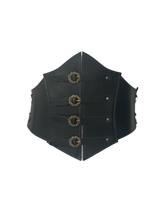 Black Buckled Corset Belt