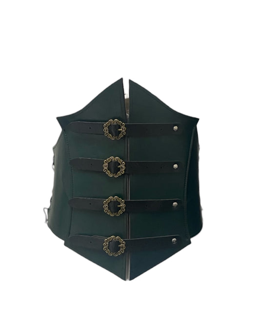 Deep Green Buckled Corset Belt