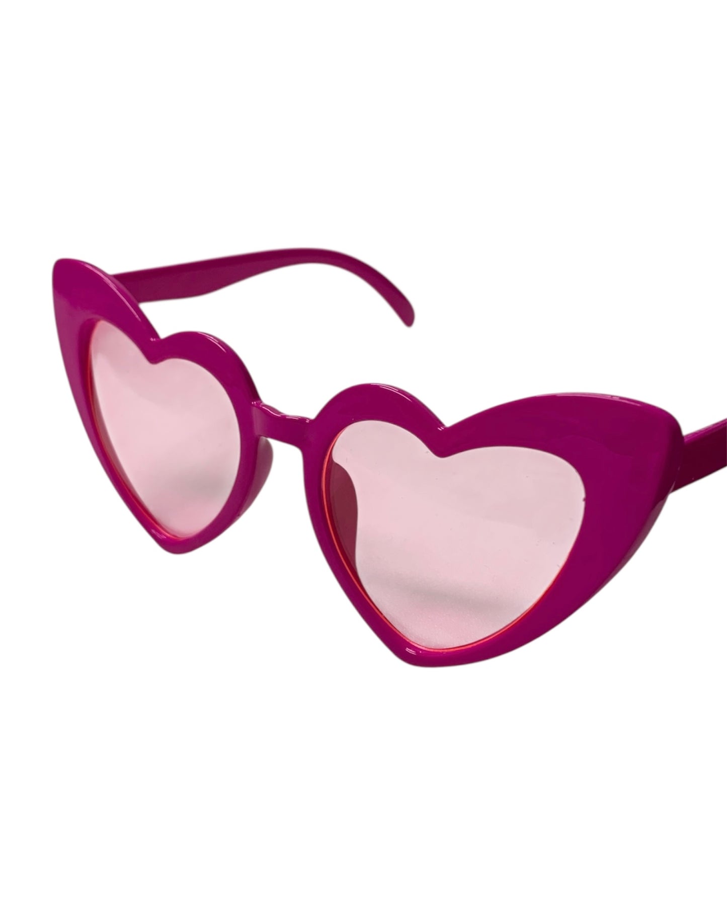 Fuchsia Pink Retro Heart Glasses
