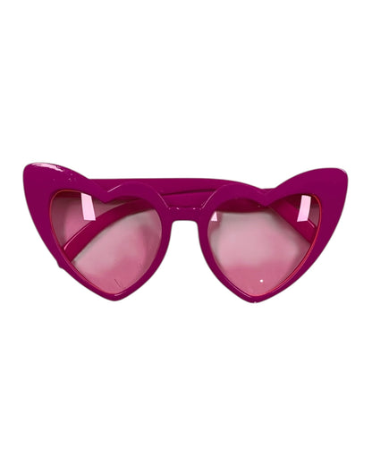 Fuchsia Pink Retro Heart Glasses