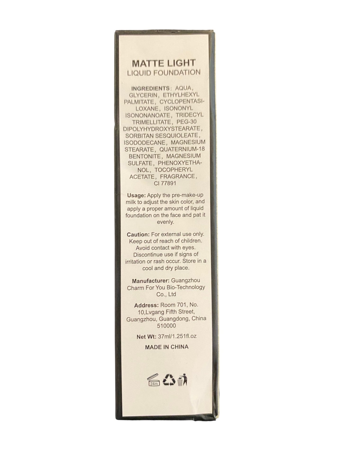 White Full Coverage Foundation 37ml