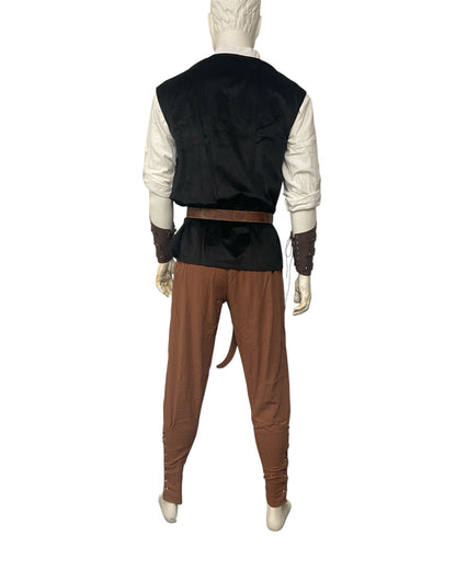 Deluxe 7 Piece Medieval Costume White with Black Vest