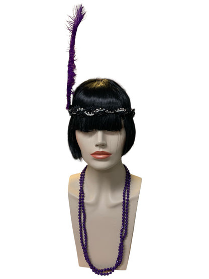 Purple Gatsby Headband and Necklace Set