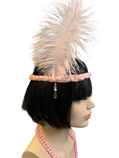 Soft Pink Gatsby Headband and Necklace Set