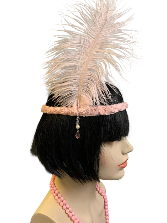 Soft Pink Gatsby Headband and Necklace Set