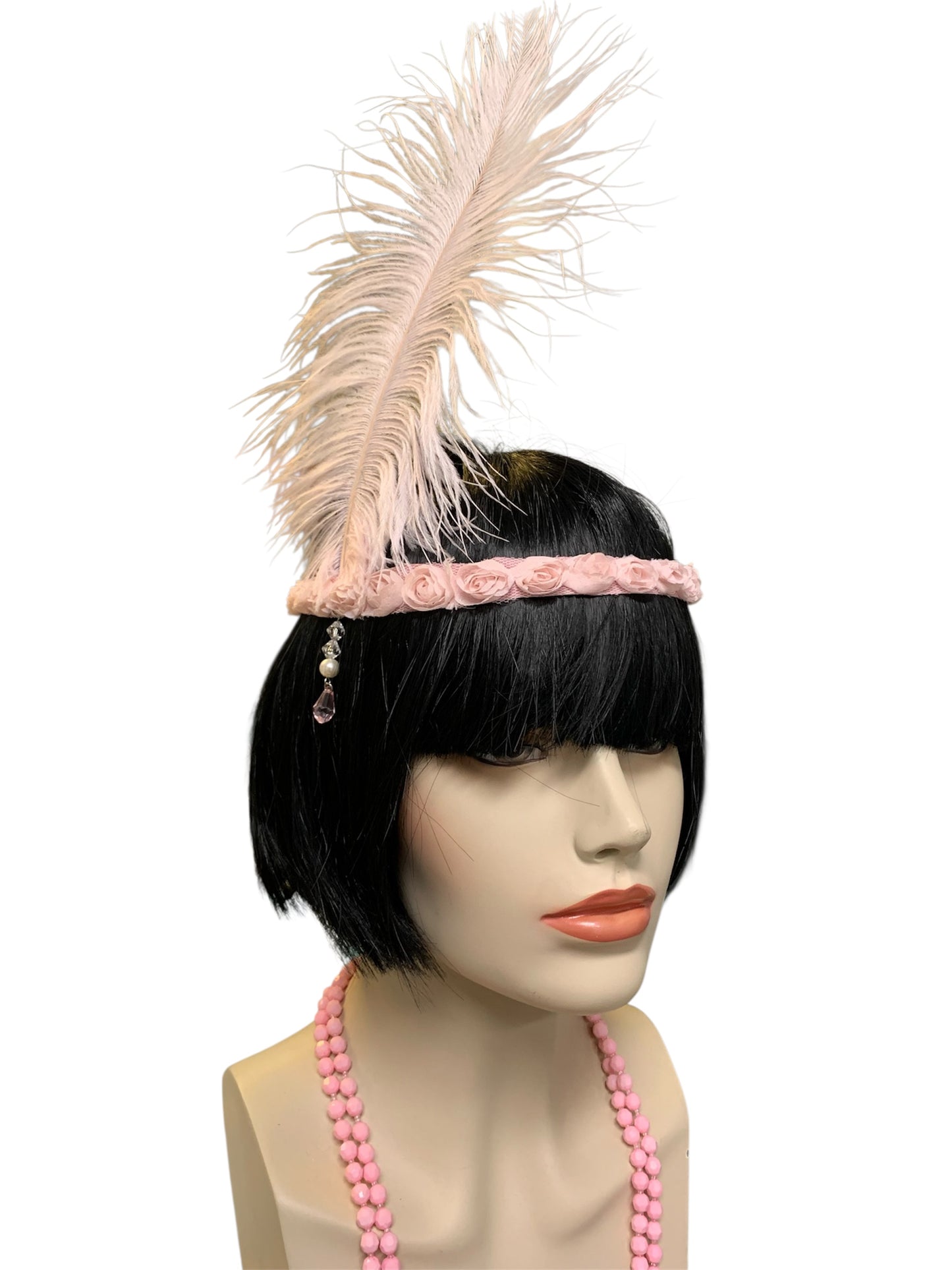 Soft Pink Gatsby Headband and Necklace Set
