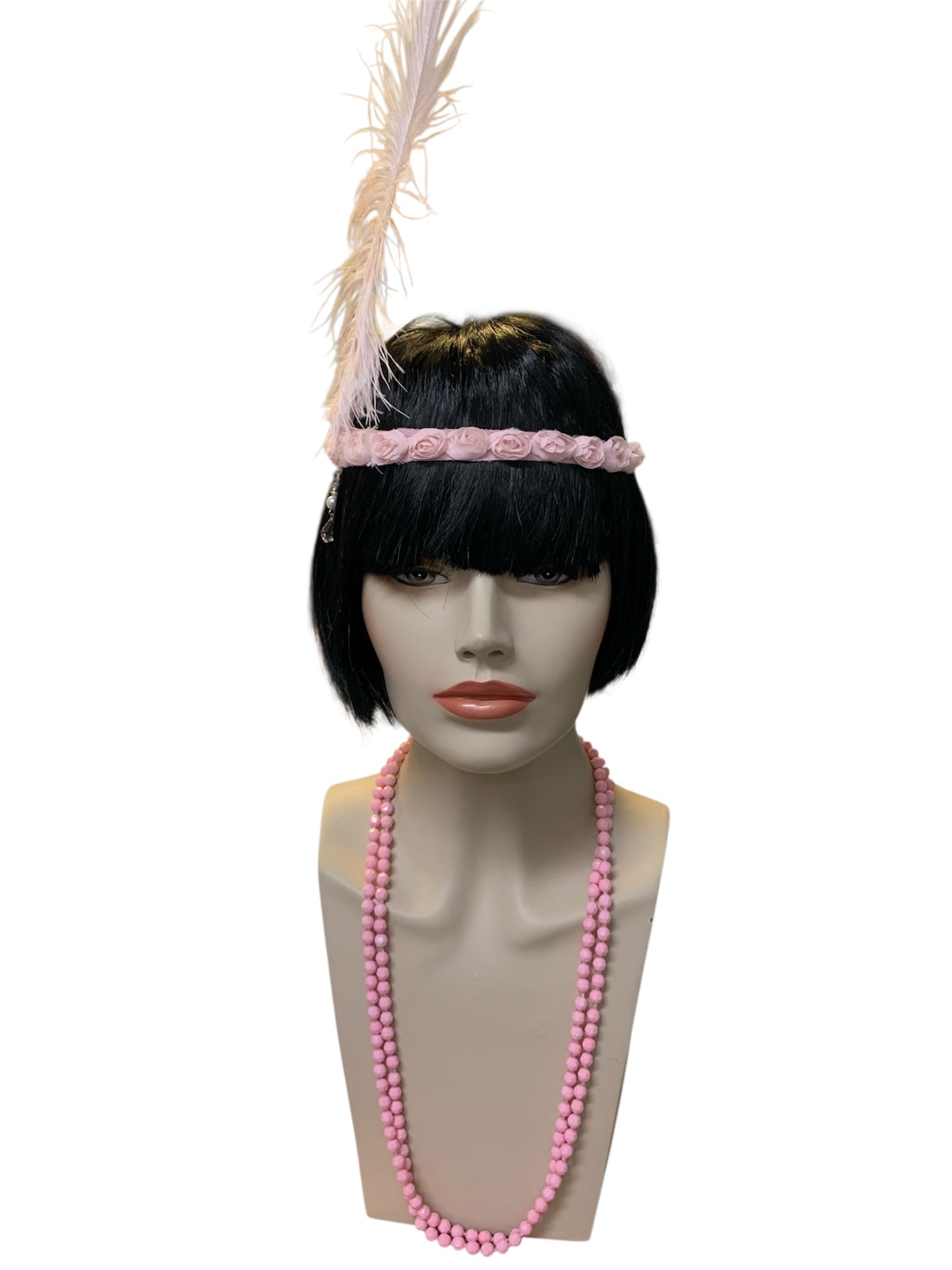 Soft Pink Gatsby Headband and Necklace Set