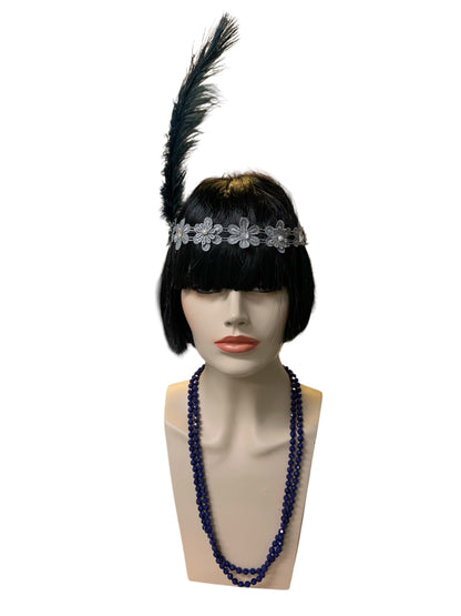 Navy Gatsby Headband and Necklace Set