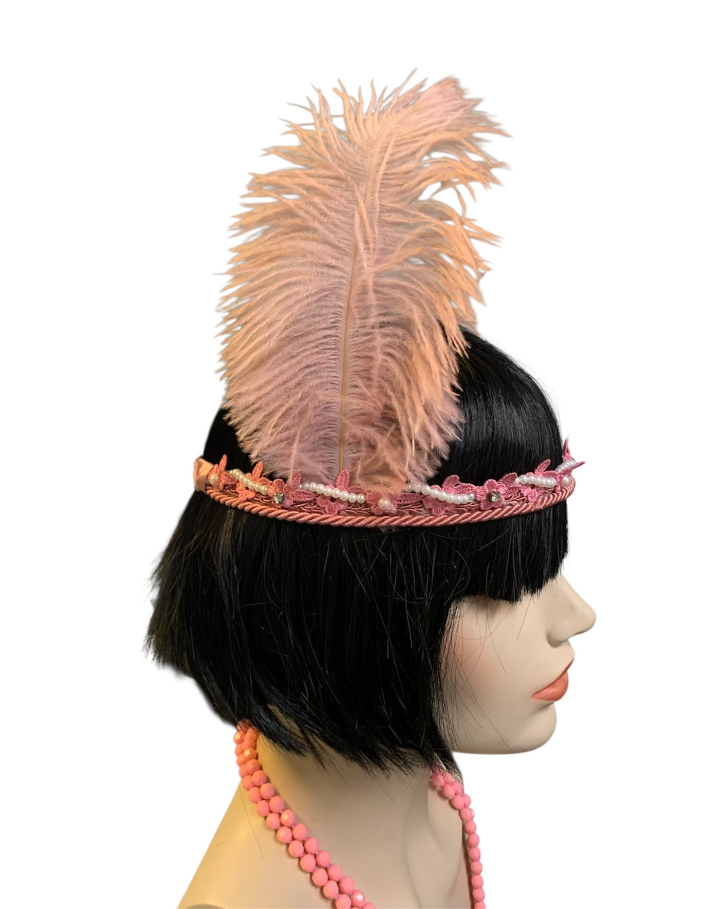 Blush Pink Gatsby Headband and Necklace Set