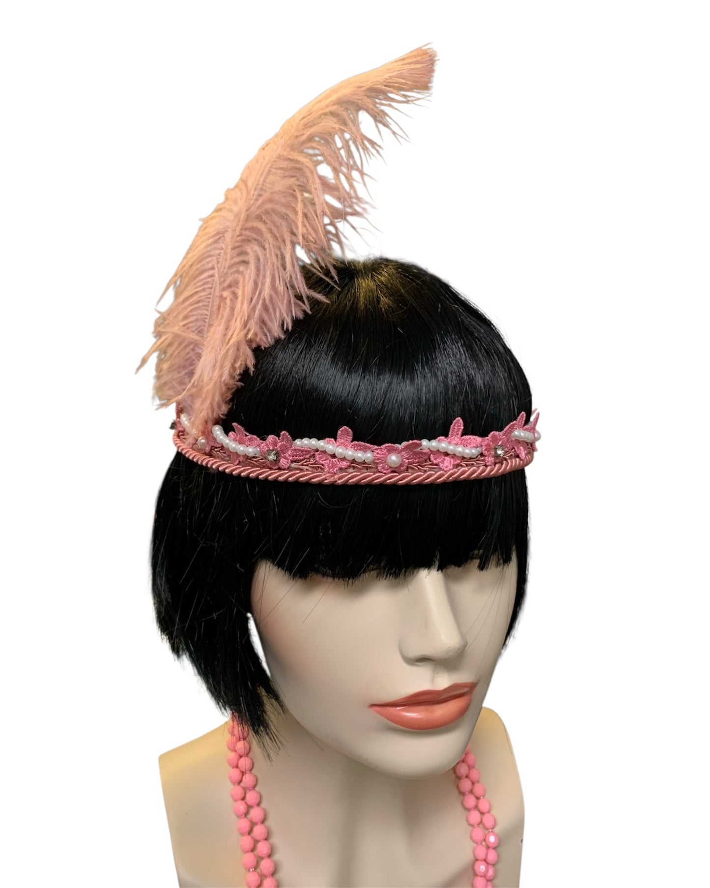 Blush Pink Gatsby Headband and Necklace Set