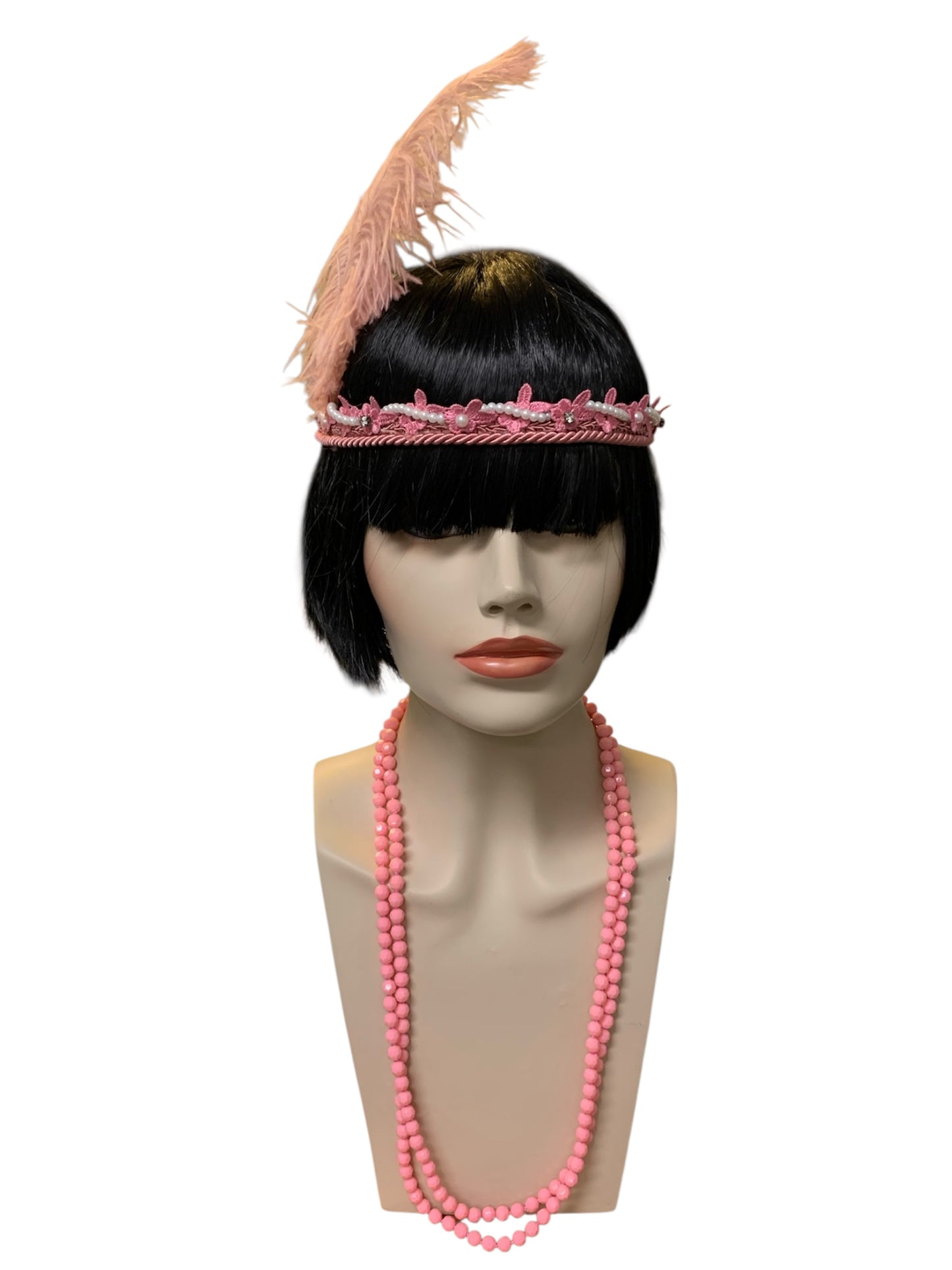 Blush Pink Gatsby Headband and Necklace Set