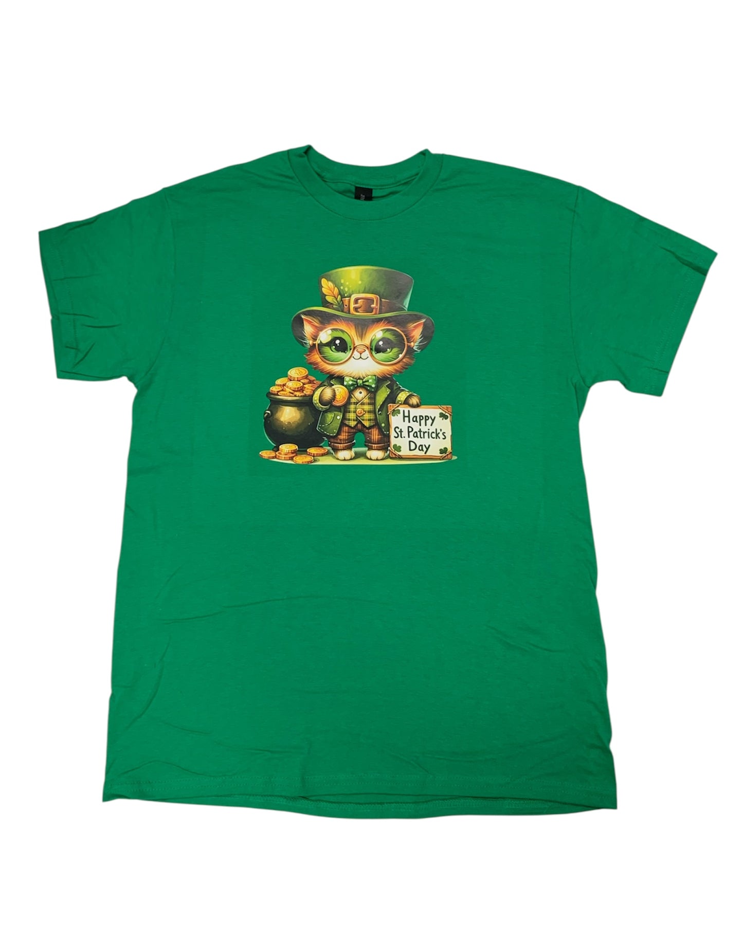 Mens Happy St Patrick's Day Kitten T-Shirt