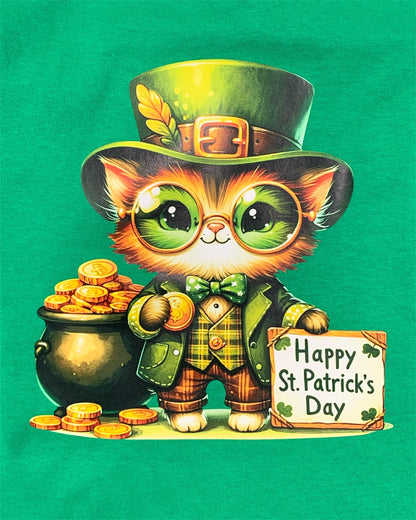 Mens Happy St Patrick's Day Kitten T-Shirt