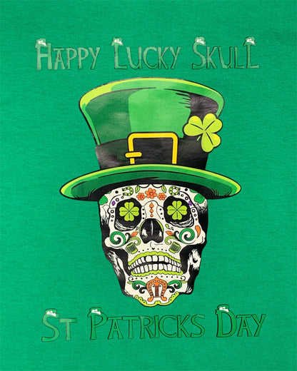Happy Lucky Skull St Patrick's Day T-Shirt