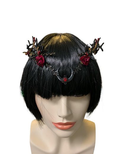 Black Crescent Moon Dark Fae Circlet