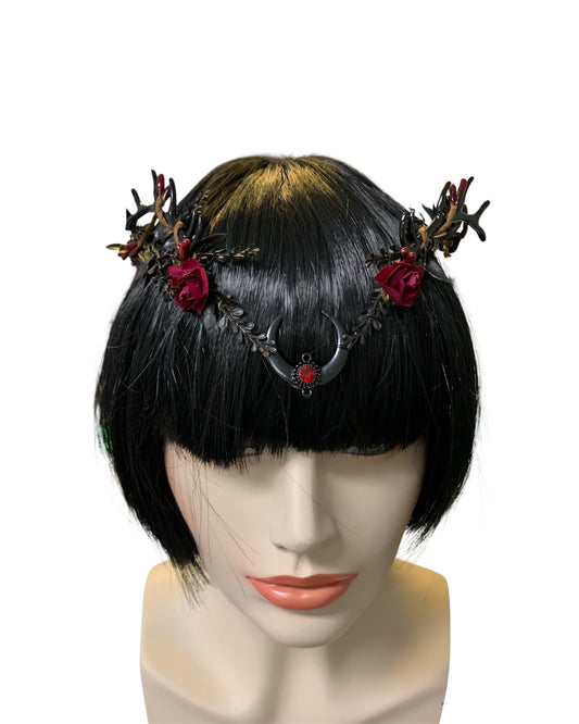 Black Crescent Moon Dark Fae Circlet
