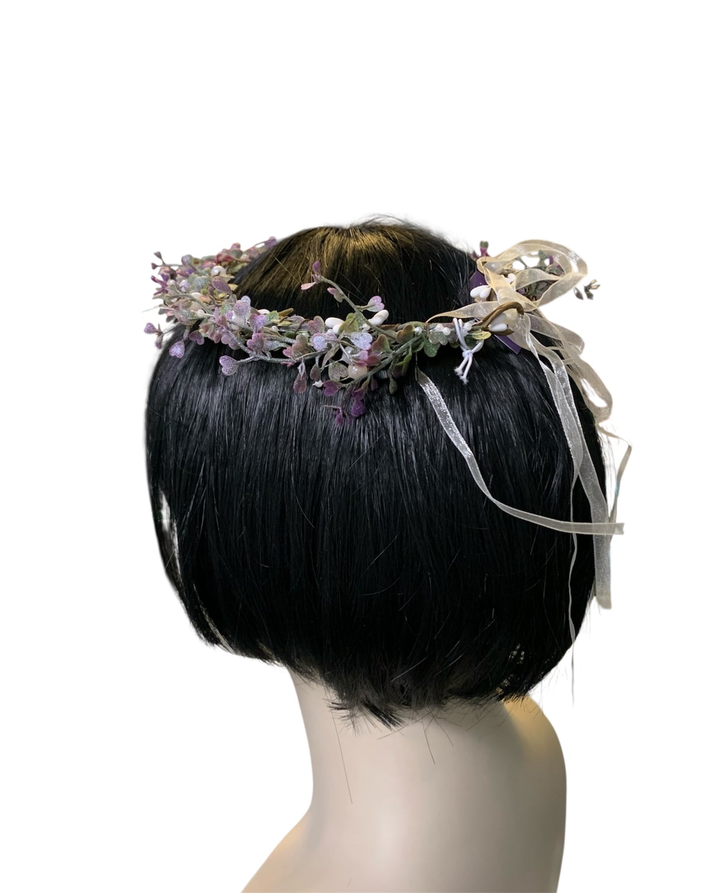 Purple Floral Circlet with Clear Gem