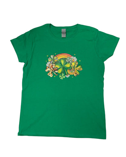 Ladies Lucky Clover St Patrick's Day T-Shirt