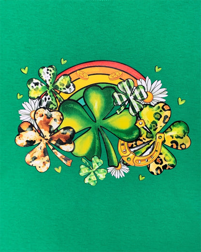 Ladies Lucky Clover St Patrick's Day T-Shirt