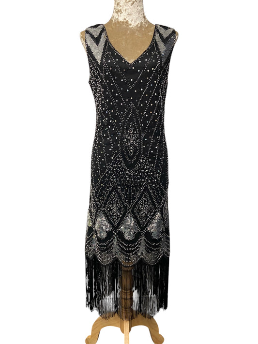 Black with Silver Sequin 1920's Gatsby Dress