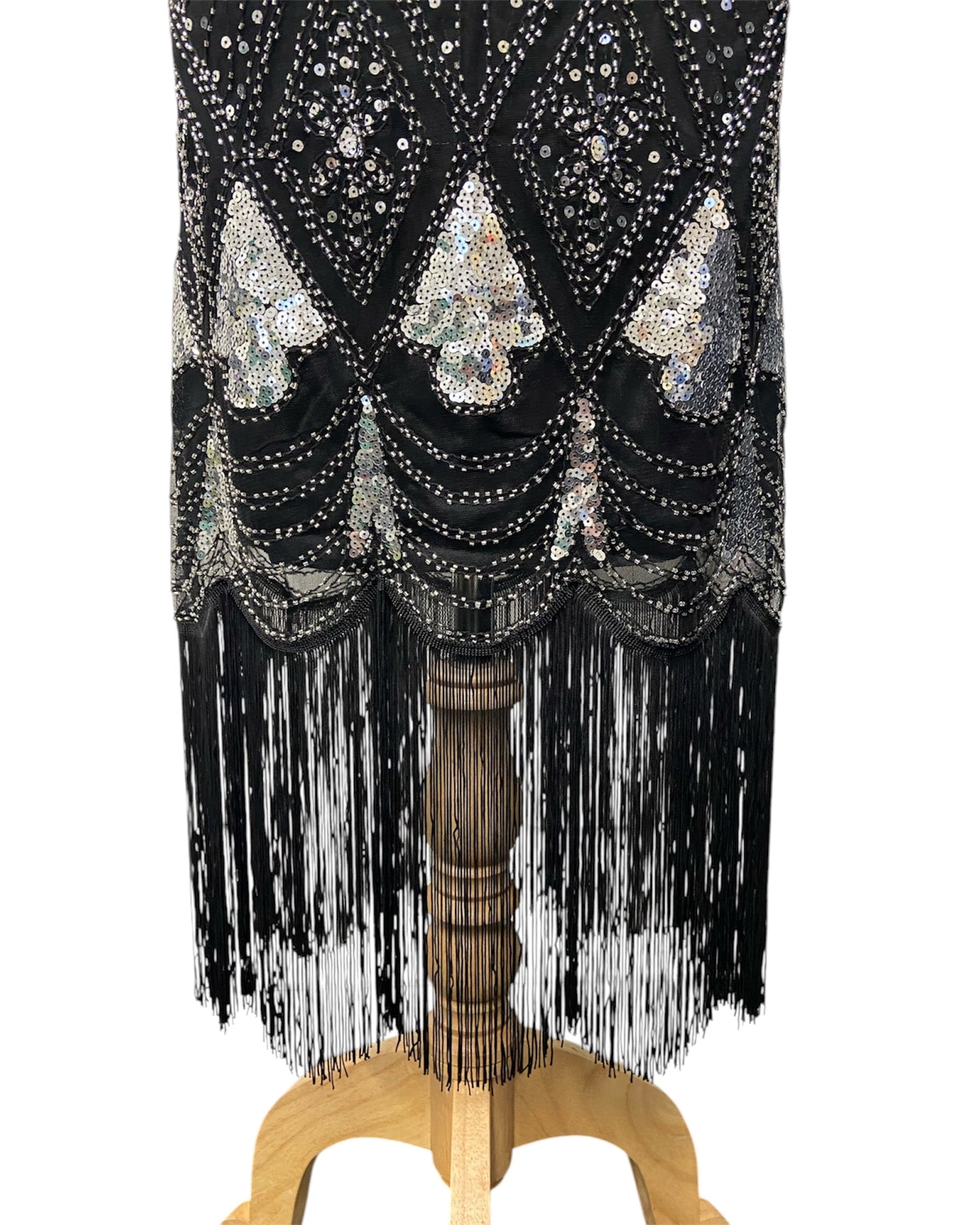 Black with Silver Sequin 1920's Gatsby Dress