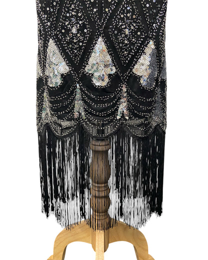 Black with Silver Sequin 1920's Gatsby Dress