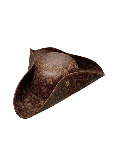 Distressed Brown Tricorn Pirate Hat