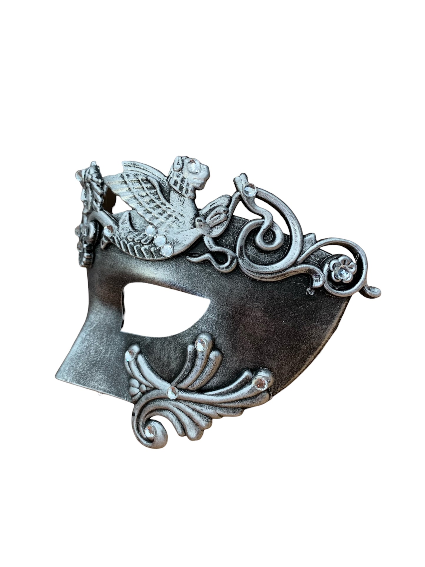 Silver Diamante Grecian Mask