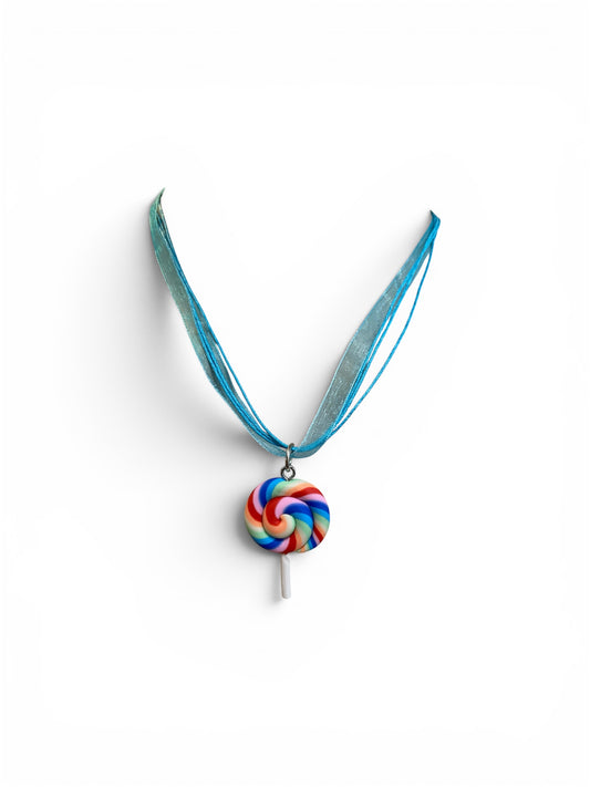 Blue Lollipop Necklace