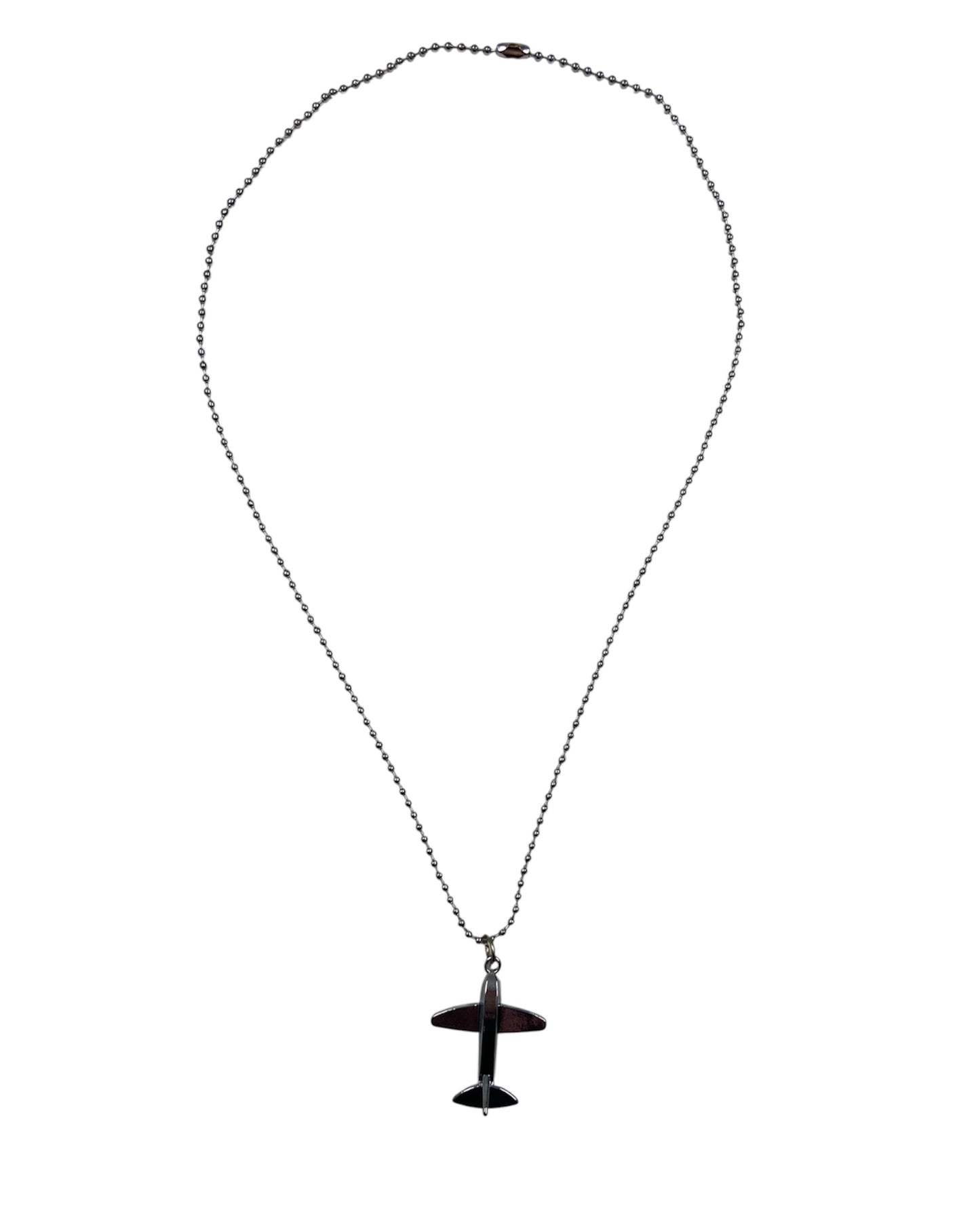 Silver Airplane Necklace