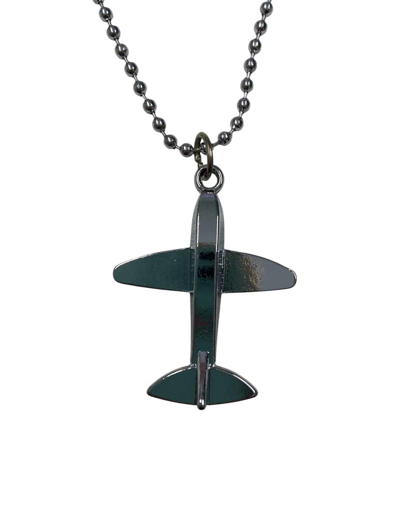 Silver Airplane Necklace