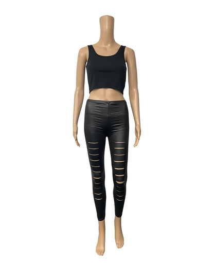 Black Leggings with Slits