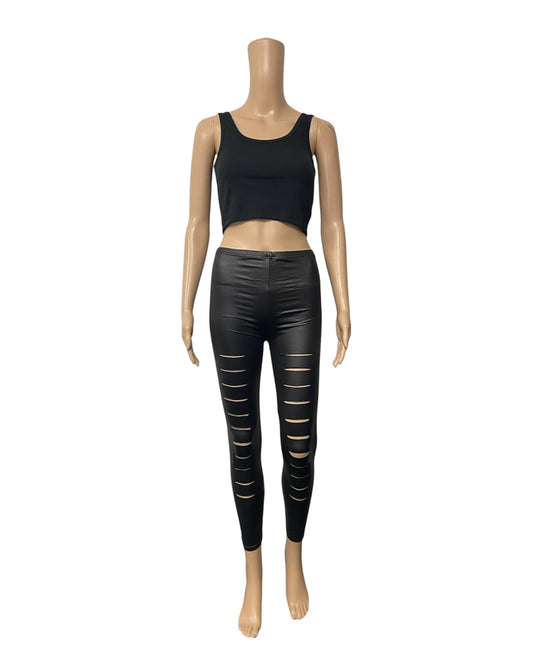 Black Leggings with Slits