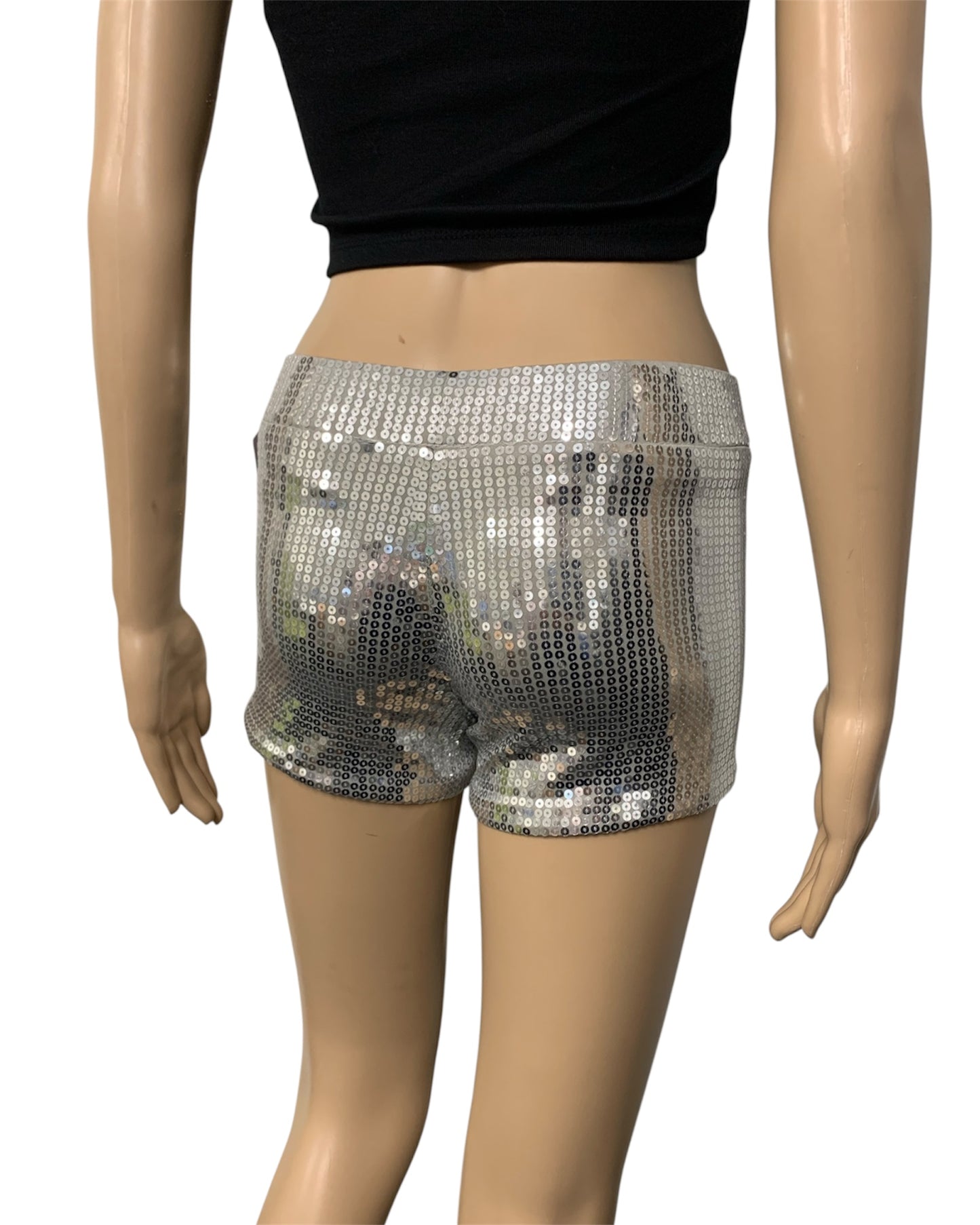 Deluxe Sequin Silver Shorts