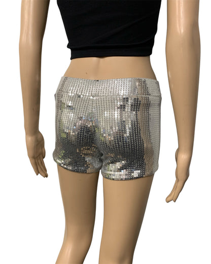 Deluxe Sequin Silver Shorts