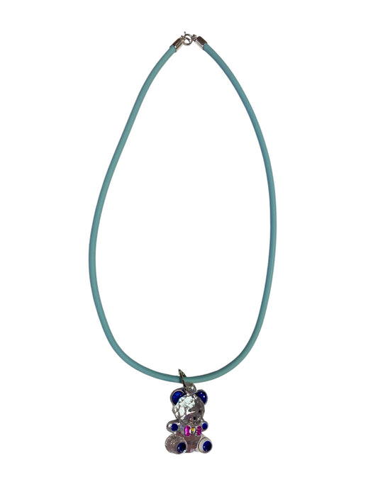 Light Blue Teddy Bear Necklace