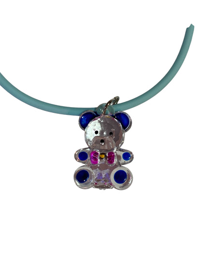 Light Blue Teddy Bear Necklace
