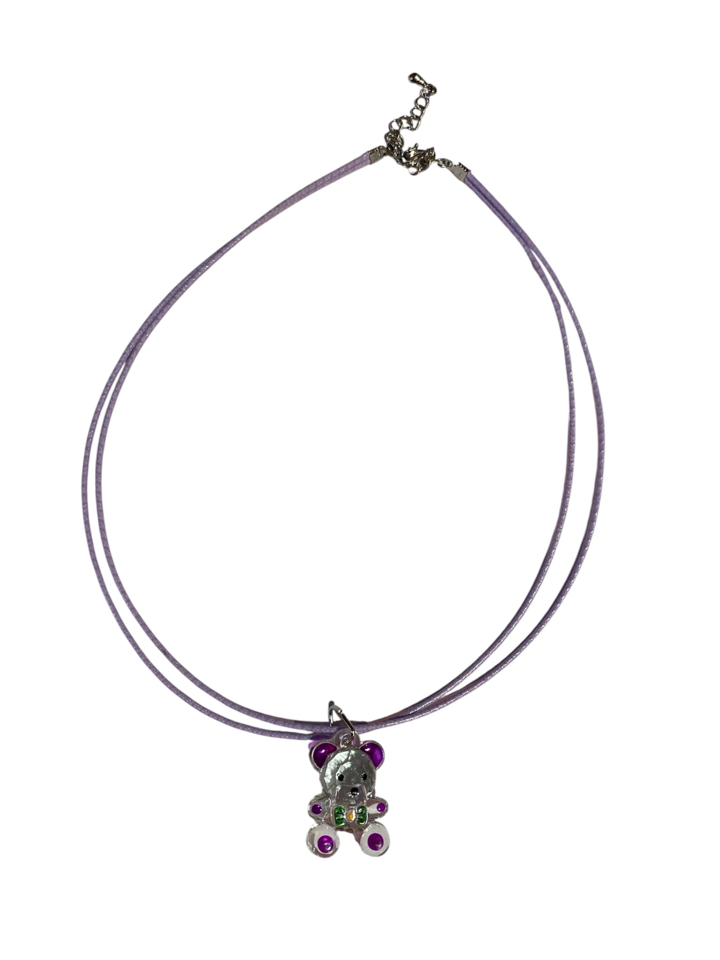 Light Purple Teddy Bear Necklace