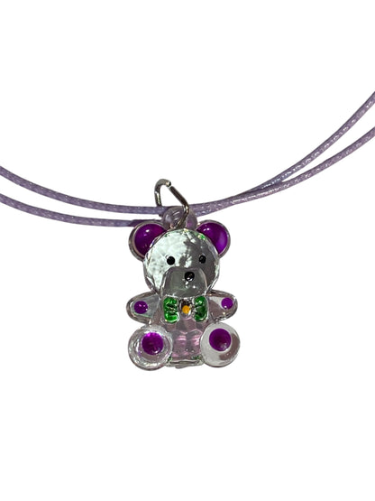 Light Purple Teddy Bear Necklace